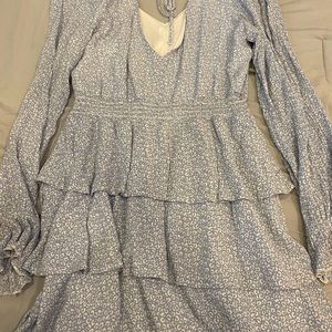 cheetah print blue dress